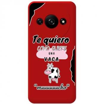 Funda Silicona Líquida Roja con Diseño de Vaca para Xiaomi Redmi A3
