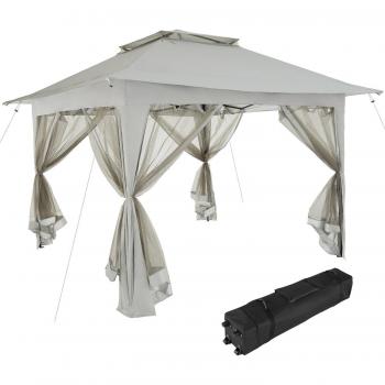 Tectake - Carpa plegable Carabobo 3,64 x 3,64 x 2,94 m | Carpa plegable | Sólida estructura de acero con revestimiento en polvo | Techo doble repelente al