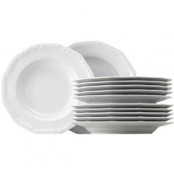 Vajilla Rosenthal Maria Weiss 12 piezas, servicio para 6 personas, porcelana blanca