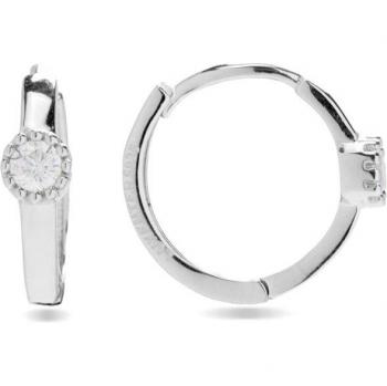 Pendientes de plata de ley 925 Luxenter con diseño elegante y moderno, cierre de presión, acabado pulido y detalles brillantes
