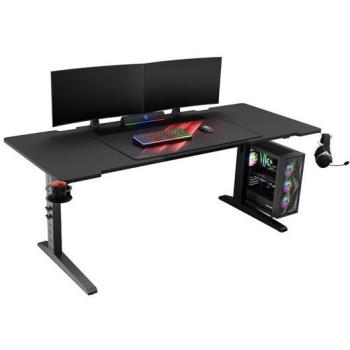 Escritorio Gaming GENESIS Holm Modular 180 cm Negro con Iluminación RGB y Soporte para Tazas