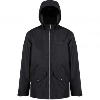 Regatta Hartigan Waterproof and Lined Hooded Outdoor Chaqueta, Hombre, Negro, Large