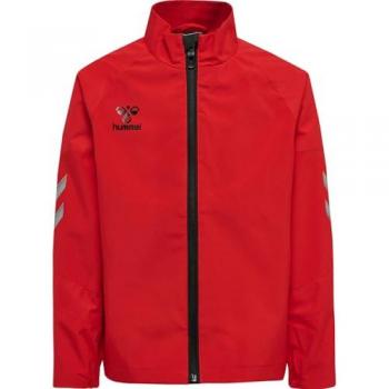 Hummel Chaqueta Lead Training - Chaqueta de entrenamiento para niños, fabricada en material ligero y transpirable, con cierre de cremallera, diseño moderno, logotipo Hummel en el pecho, puños ajustables y detalles reflectantes para