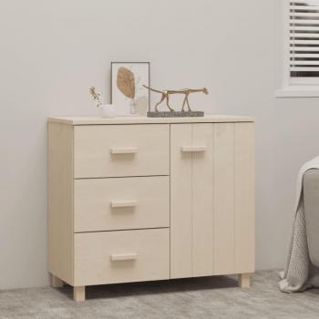 Armario Aparador HAMAR 90x40x80 cm madera maciza de pino color ámbar marrón miel
