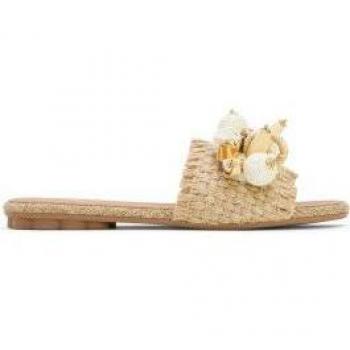 Sandalias planas de mujer abiertas de yute PORRONET Anna beige