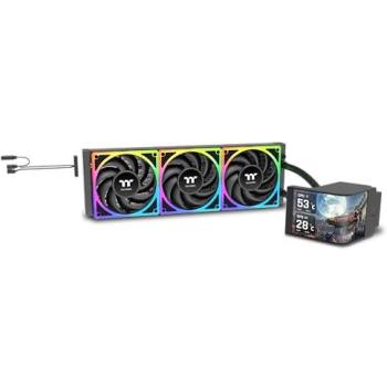Refrigeración Líquida AIO Thermaltake MAGCurve 360 Ultra ARGB con Pantalla Curvada AMOLED 2K de 6,67″ y 3 Ventiladores TOUGHFAN EX de 120 mm