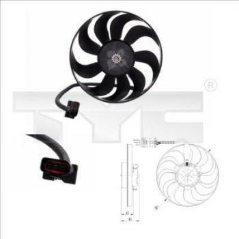 Ventilador de motor TYC 837-0001 para SEAT Ibiza, Leon, Toledo, Cordoba; VOLKSWAGEN Golf, Polo, Bora, New Beetle; AUDI A3