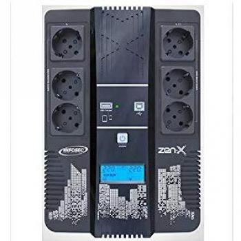 SAI (UPS) Infosec Zen X 800 Línea Interactiva 800VA/480W con 6 Salidas AC Negro