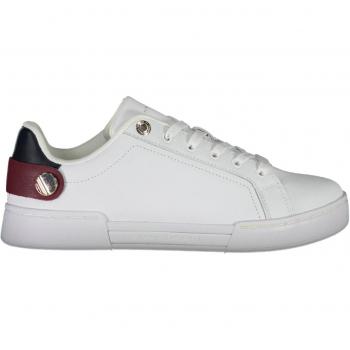 Eco-Chic White Lace-Up Sneakers - Women's Size 10 US / EU40, Tommy Hilfiger Style with Contrasting Details