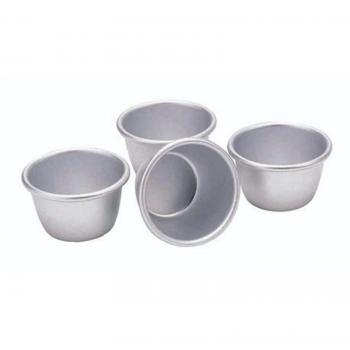 Juego de 4 Moldes Mini para Pudding de Aluminio Anodizado, 7.5 cm