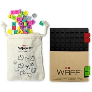 Waff Combo - Cuaderno creativo tamaño S con letras, color negro