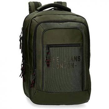 Pepe Jeans Bromley Mochila Doble Compartimento para Portátil 15,6 Verde 31x47x11 cms Poliéster 1.6L