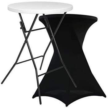 Mesa Alta Plegable con Funda Negra para Bar