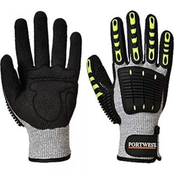 Guante anti-corte nivel C y anti-golpes gris/negro galga 13 Portwest A722
