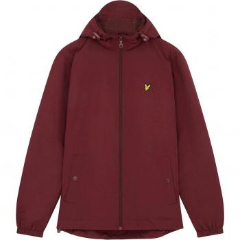 Lyle & Scott Men's Burgundy Zip Through Hooded Jacket - Size Large