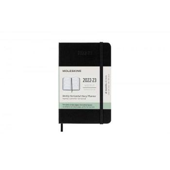 Agenda Semanal Horizontal Pocket 18 Meses Moleskine Tapa Dura Negra 2022/23