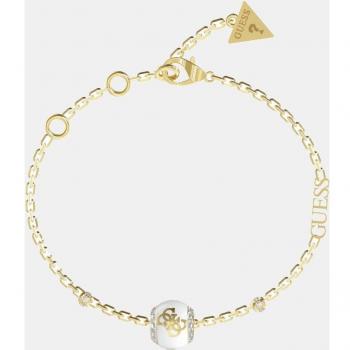 Pulsera Guess 4G Loop de Acero Dorado con Circonitas para Mujer JUBB02282JWYGWHS
