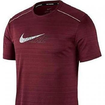 NIKE Dri-Fit Miler Playeras, Hombre, Night Maroon/Reflective silv, 2XL
