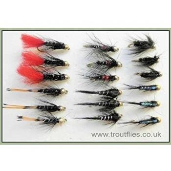 18 GOLDHEAD Pesca de la trucha vuela, moscas, de 6 Variedades, Mixto Tamaño 10/12