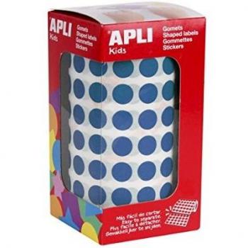 APLI Kids - Rollo de gomets redondos 10,5 mm, color azul