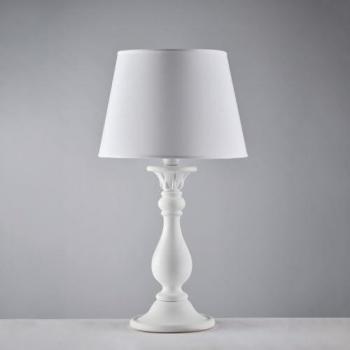Lámpara de mesa Shabby Chic Lucca Madera Blanca 1 Luz E27