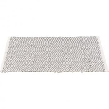 Alfombra de baño rectangular antideslizante Abai - Gris/Blanco - 50 x 80 cm, fabricada con botellas de plástico PET recicladas
