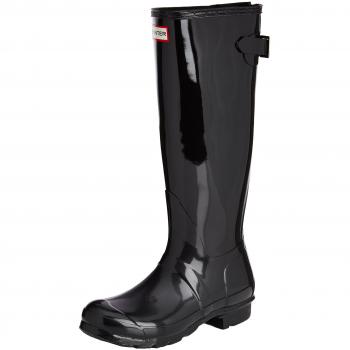 Hunter Women's Original Tall Back Adjustable Wellington Boots, Black - Size: 8