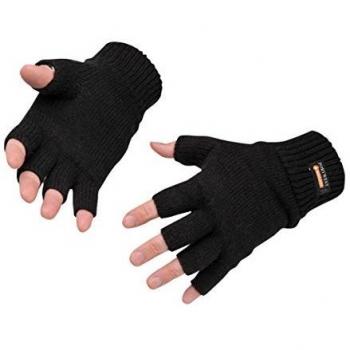 Guantes Mitones Térmicos Sin Dedos de Punto Insulatex Negros Portwest GL14 Tamaño Único