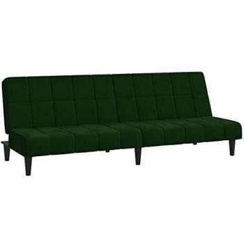 Sofá Cama de 2 Plazas en Terciopelo Verde Oscuro