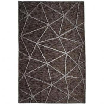Alfombra MEDIA TRIANGLES de polipropileno y algodón con diseño de triángulos marrones, 120 x 170 cm