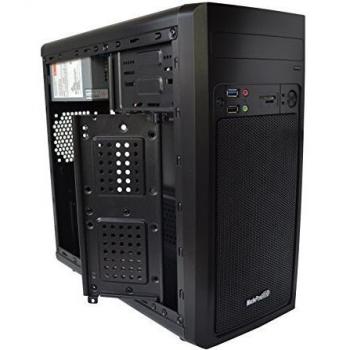 Caja MicroATX MaxInPower Black Aero con Alimentación de 480W, 1x USB2.0 y 1x USB3.0, Color Negro