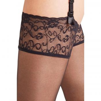 Falke Seidenglatt 15 Denier Lace Top Stockings Black Size L