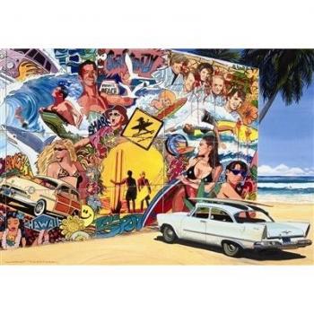 Puzzles Educa - Surf Mural, Alain Bertrand, Puzzle de 500 Piezas