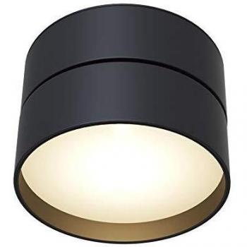 Lámpara de Techo LED Integrada Onda Maytoni, Foco Empotrable Negro Orientable 18W
