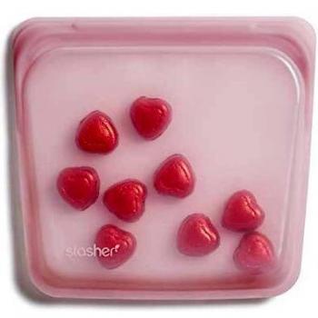 Tupper reutilizable de silicona cuarzo rosa, apto para microondas y lavavajillas, a prueba de fugas - Stasher
