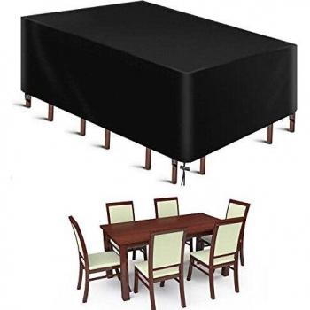 Lcgod Funda para Muebles de jardín Impermeable, Rectangular Funda Protectora Muebles Exterior para sofá 600D Oxford 242 x 162 x 100 cm Negro