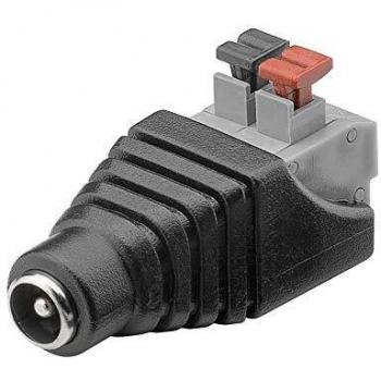 Adaptador DC 2.1x5.5mm Hembra con Terminal Block de 2 Pines y Fijación Push-Down