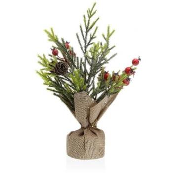 Planta Decorativa Versa Lino Metal Plástico Cemento 13 x 32 x 13 cm
