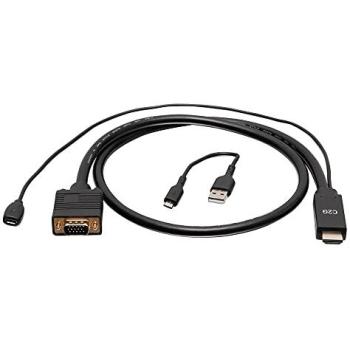 C2G 6ft (1.8m) HDMI to VGA Active Video Adapter Cable - 1080p, Compatible with Computer, Desktop, Laptop, Monitor, Projector