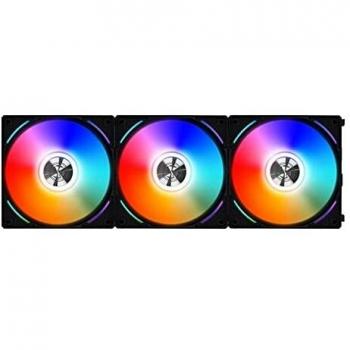 Lian-Li Uni Fan AL120 RGB PWM Lüfter, Paquete de 3er con Controlador - 120 mm, Negro