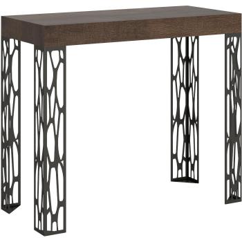 Consola Extensible Ghibli Pequeña 90x40/196 cm Estructura Nogal Antracita