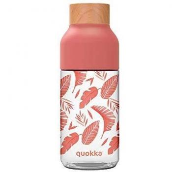 Quokka Ice - Pink Botanical 570 ML| Botella de Agua Reutilizable de Tritan - Libre de BPA | Amplia Apertura para Rellenar y con tapón antigoteo