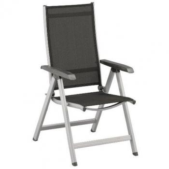 Kettler Basic - Sillón plegable de aluminio y textilene, color plateado y antracita