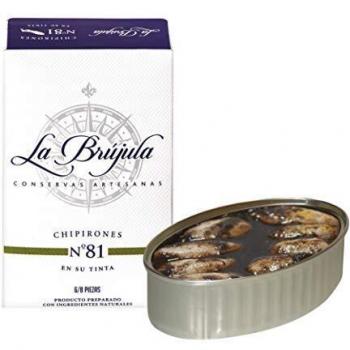Conservas La Brújula - Chipirones en su tinta 6/8 pzas OL120 Pack 6 unidades