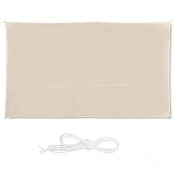 Toldo Vela Rectangular Impermeable 2x4 m Beige con Protección UV y Cuerdas de Tensado