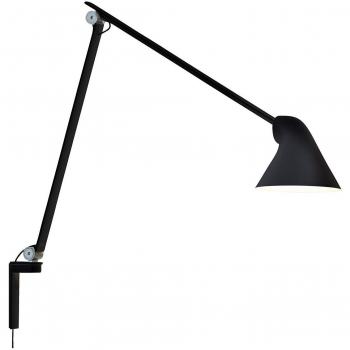 Aplique LED NJP de Louis Poulsen, brazo largo, color negro