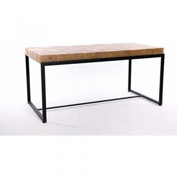 Mesa de Centro Hierro y Mdf Industrial Natural Negro 120 x 61 x 57