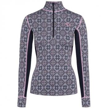 Kari Traa Rose Women's Long Sleeve Functional Base Layer Top - 100% Merino Wool, Blue, Size L