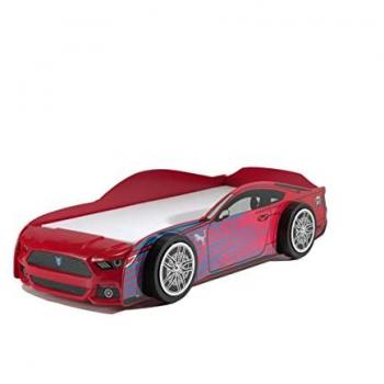 Cama Infantil de Coche de Carreras 90x200 cm Madera Roja Panther - Montaje Fácil