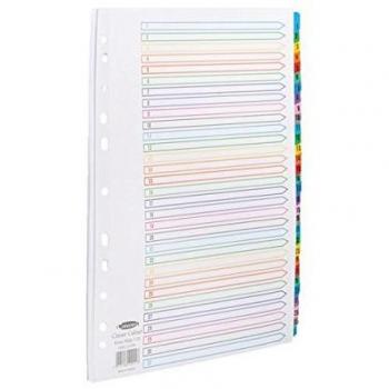Concord CS100 - Separador perforado A4 con pestañas multicolores, numérico